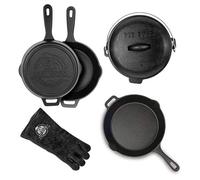 Pit Boss Kit 6 accessoires de cuisson en fonte pré-assaisonnés pour le barbecue
