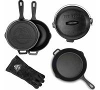 Pit Boss Kit 6 accessoires de cuisson en fonte pré-assaisonnés pour le barbecue