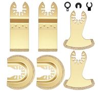 Kit 6 Lames Scie Multi-Outils Carbure, Accessoires Outil Oscillant Carrelage Maçonnerie Compatible Ryobi Dremel Dewalt Rockwell Makita
