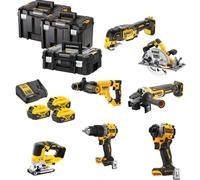Kit 7 outils XR 18V - DEWALT - avec 3 batteries 18V 5,0 Ah - chargeur - 3 T-Stack - DCK706P3T-QW
