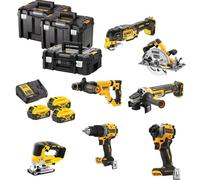 Kit 7 outils XR 18V - DEWALT - avec 3 batteries 18V 5,0 Ah - chargeur - 3 T-Stack - DCK706P3T-QW