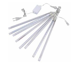 Kit 8 bandes LED sous vitrine/meubles, 300mm, interrupteur, 510lm total, accessoires inclus, blanc, rayonnage/cabinet
