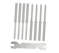 Kit 8 Pièces de Garde-Corps à Câbles en Acier Inoxydable pour Terrasse | Vis Terrasse Inox, Anti-Rouille et Résistance à L’Eau, Fixation pour Poteau Bois, Usage Extérieur DIY