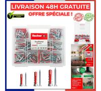 Kit 80 chevilles universelles Fischer DuoPower avec vis assorties et mallette
