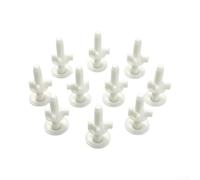 Kit Abattant WC 10 Boulons Plastique Résistant Rouille pour Fixation Siège Toilette Standard Rond Allongé
