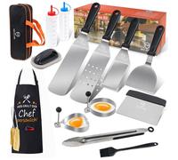 Kit Accessoires Plancha Inox, Spatule Professionnelle Pour Grill Teppanyaki, Barbecue Et Camping, Idée Cadeau