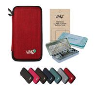 Kit Accessoires pour Casio FX-92 Collège : Housse de Protection Rouge + 2 Films Écran + Kit Géométrie (Compas & Équerre)
