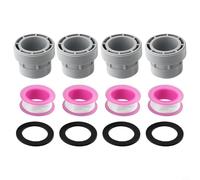 Kit adaptateur de conversion de tuyau de piscine de 40 mm à 3,8 cm pour piscines hors sol Intex et Coleman, comprend des joints toriques et du ruban adhésif (lot de 4)