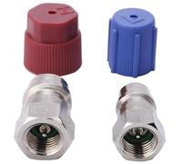 Kit adaptateur de conversion R12 R22 à R134A, coupleur rapide haute et basse pression HP LP, valve de remplissage de climatisation, pour voiture, maison, industrie CVC, connexion 1/4" SAE à 7/16"-20