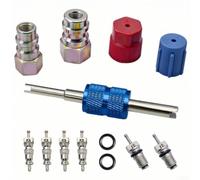 Kit Adaptateur R1234yf vers R134a Laiton Haute Pression | Laiton massif haute qualité, résistance températures extrêmes, durable longue durée, usage professionnel garage