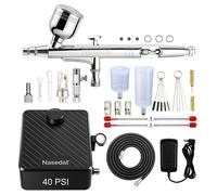 Kit aérographe 40 PSI, double action, compresseur, 12 litres/minute, buse de 0,3 mm