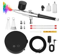 Kit aérographe avec compresseur, 3 niveaux de pression, 3 buses