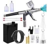 Kit aérographe avec compresseur, 40 PSI, double action, portable