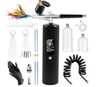 Kit aérographe avec compresseur, aérographe portable haute pression 48 PSI 6000 mAh pour nail art, peinture, décoration de gâteaux, maquillage