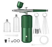 Kit aérographe avec compresseur, buse de 0,3 mm, portable, couleur verte