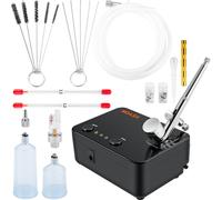 Kit aérographe double action avec pistolet à peinture, 30 psi ± 15 % compresseur d'air 220 V Kit aérographe pour le maquillage, la manucure, le tatouage, la conception de peinture, l'artisanat, la déc
