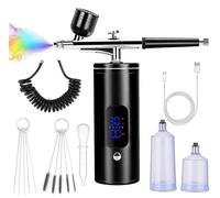 Kit aérographe - Mini-compresseur d'air pour ongles - Sans fil - Portable - Batterie incluse - Pour la décoration d'ongles, les tatouages et la décoration de gâteaux