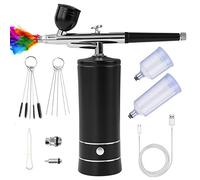 Kit Aérographe Multi-Fonctions avec Compresseur, Pistolet Aérographe Portable pour Nail Art, Décoration de Gâteau, Maquillage, Modélisation de Tatouage, Modélisation de Modèle