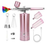 Kit Aérographe Multi-Fonctions avec Compresseur, Pistolet Aérographe Portable pour Nail Art, Décoration de Gâteau, Maquillage, Modélisation de Tatouage, Modélisation de Modèle