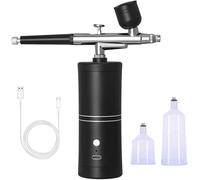 Kit aérographe portable sans fil rechargeable, avec compresseur intégré, chargement USB, pulvérisation réglable, pour maquillage, nail art, peinture, artisanat, décoration de gâteaux, loisirs créatifs