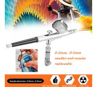 Kit aérographe professionnel pour modélisme et peinture avec compresseur d'air+adaptateur électrique+aérographe+porte-aérographe+aiguille de 0,2mm+aiguille de 0,5mm+buse de 0,2mm+buse de 0,5mm+adaptat