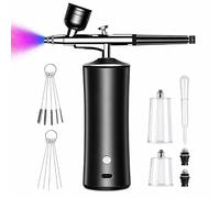 Kit Aérographe Sans Fil,Compresseur Kit Aérographe Avec 2 Buses,Kit Portable Rechargeable Aérographe,Aérographe Manuel RechargeableS Pour Maquillage,Nail Art,Rechargeable,Modelage De Tatouage