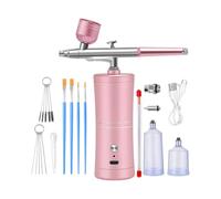 Kit aérographe sans fil, mini pistolet pulvérisateur portable avec USB-C | Mode de pulvérisation réglable, rechargeable, kit d'accessoires complet, pour nail art, gâteau, maquillage et modélisme