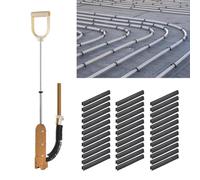 Kit agrafeuse panneaux isolants 1980 points de fixation agrafeuse manuelle | Agrafeuse pour panneaux en mousse avec agrafes en PVC résistantes, poignée ergonomique pour fixation au sol