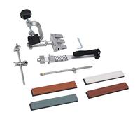 Kit Aiguiseur de Couteaux à Angle Constant, Pierre Double Face Corindon | Contrôle d'angle réglable via barre verticale, Serrage uniforme par ressort spécial, Meulage rugueux à raffiné, Structure