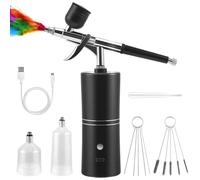 Kit Airbrush Compresseur - Portable et Rechargeable, avec une buse de 0,3 mm, 5 aiguilles de nettoyage et un câble de charge USB-C. Convient pour le modélisme, les cosmétiques, le nail art et la