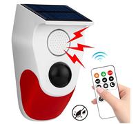 Kit Alarme Solaire Capteur Mouvement 120 dB, Sirène Sécurité Extérieure Télécommande .
