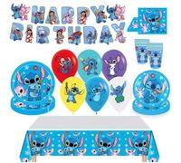 Kit Anniversaire Stitch pour 10 Invités - 70 Pièces - Vaisselle Jetable et Kit de Décoration de Fête pour Enfants