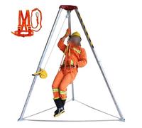 Kit antichute Haute résistance - Trépied de Secours d'urgence, capacité de 1180 kg, treuil autobloquant de 30 m, palan pour espaces confinés avec Corde de Sauvetage, Cons