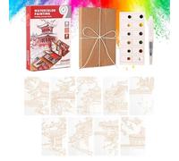 Kit aquarelle avec livre | Kit de Dessin Nomade de Poche - Mini de Voyage Aquarelle | Pour artistes débutants, confirmés, étudiants, enseignants, voyageurs, activités en
