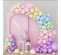 Kit Arche Ballon Arc-En-Ciel Pastel,164Pcs Ballons Fête Multicolores | Ballons Macaron 6 Couleurs, Ballon Latex Épaissi 18/12/5 Pouces, pour Anniversaire, Enfants, Baby Shower, Mariage Déco