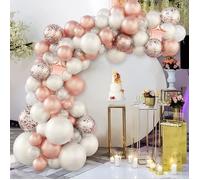 Kit Arche Ballon Mariage - Or Rose Blanc - 85 Pièces - Ballon Classique - Hélium