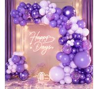 Kit Arche Ballon Violet, 110 Pièces Arche Ballons Anniversaire Violets Lilas Ballon Pastel, 18 12 10 5 Pouces Arche De Ballons Lilas Pour Decoration Anniversaire Fille Bapteme Mariage Decoration Evjf