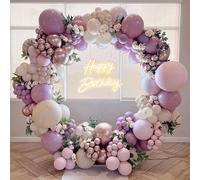 Kit Arche Ballon Violet, 135 Pièces Arche Ballons Anniversaire Violet Rose | Arche Ballons Anniversaire Violet Rose Beige Pink, Ballons Hélium pour Kpop Licorne Anniversaire Mariage Bapteme Baby Shower