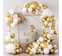 Kit Arche Ballons Blanc Or, 178 Pièces Arche Ballon Anniversaire Blanc Doré | Ballons Mariage Blanc Doré Beige Or, Ballon Hélium pour Decoration Anniversaire Mariage Baby Shower Bride to Be Bapteme Fille