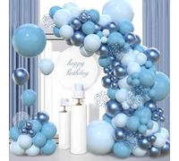 Kit Arche De Ballon Bleu, Arche Ballons Anniversaire Bleu,Ballons De Différentes Tailles 18 12 10 5 Pouces, Ballon Confettis, Kit Guirlande Ballons Blue Pour Decoration Anniversaire Bapteme Mariage