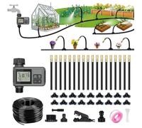 Kit Arrosage Automatique avec Programmateur 18m Système Irrigation Jardin Goutte-à-Goutte Brumisation Intelligent
