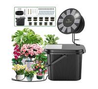 Kit Arrosage Automatique Solaire Goutte-à-Goutte 10 Pots Programmables - Irrigation + Seau - Balcon Jardin Serre