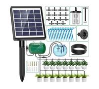 Kit Arrosage Automatique Solaire pour Jardin, Systeme Arrosage Automatique Goutte a Goutte avec 15M Tuyau Arrosage, Programmateur