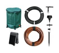 Kit arrosage goutte à goutte solaire - Pompe programmable - Réserve d'eau 50L - 5m micro-tuyau Ø 6mm