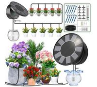 Kit Arrosage Solaire Automatique 1.2W - 9 Programmes (4 Durées + 3 Intervalles) - 1500mAh - Économie 90% - Pour Vacances Jardin