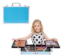 Kit artistique professionnel, 200 mallettes de luxe en aluminium, ensemble de matériel pour aquarelle comprenant des crayons aquarellables, des crayons à dessin, des couleurs, des pastels à l'huile, d