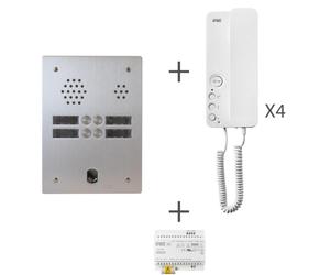 Kit audio 2r 4bp 2 voice programmé - URMET KA83/204
