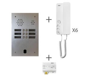 Kit audio 2r 6bp 2 voice programmé - URMET KA83/206