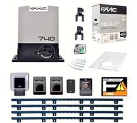 Kit automatisation portail coulissant FAAC DELTA 2 KIT 740 500 kg + 4 m rack