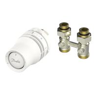 Kit avec tête thermostatique Danfoss Redia M30x1.5 et raccord en H RLV-KB droit (015G5324)